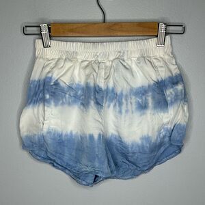 LF MAGS & PYE  CLOUD TIE DYE BOXER SHORTS SIZE SMALL WHITE & BLUE RAYON